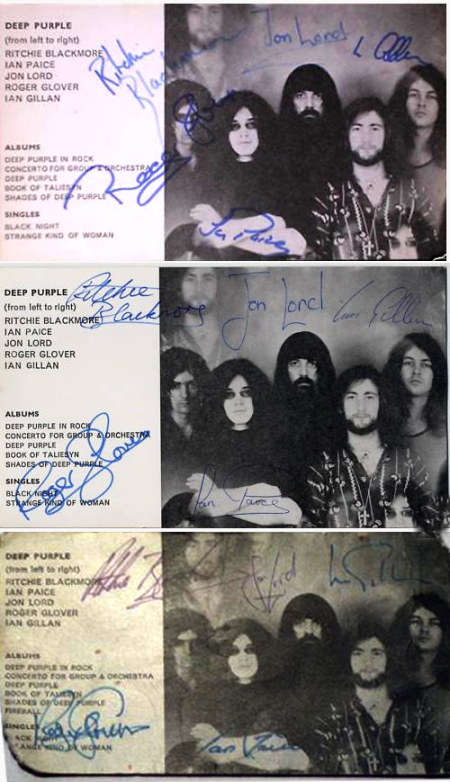 Fake Deep Purple autographs